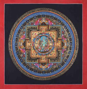Green Tara Thangka Mandala | Traditional Painting | Buddhist Bodhisattva Dolma