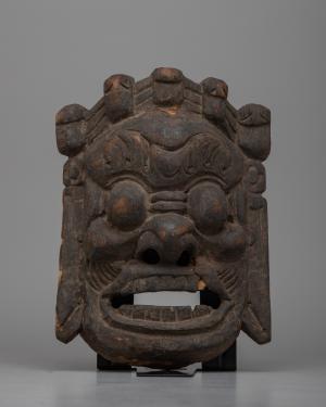 Himalayan Antique Mahakala Mask | Tibetan Ancient Treasure | Traditional Art From Nepal