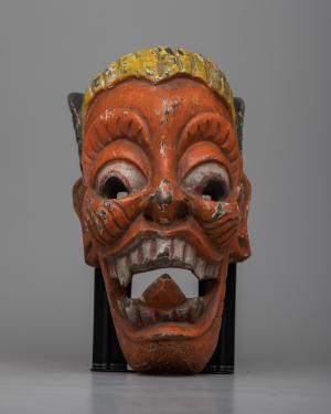 Vintage Laughing Traditional Mask | Tibetan Handcrafted Mask | Collected Before 1980's from Kathmandu