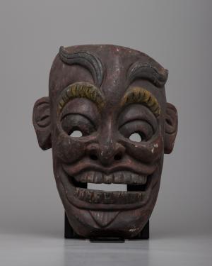 Laughing Wooden Mask | Table Top Wooden Mask | Handcrafted Halloween Mask
