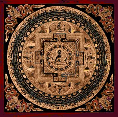 Original Painting of Buddha Shakyamuni Mandala Thangka Painting | Compassion Yoga