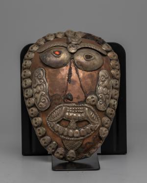 Handmade Tibetan Mask | Ritual Kapala Mask | Vintage Home Decor | Buddhist Figurines