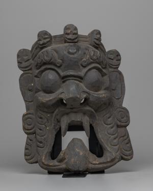 Antique Wooden Mask | Bhairva Craft | Embodying the Transformative Energy of Mahakala Deity